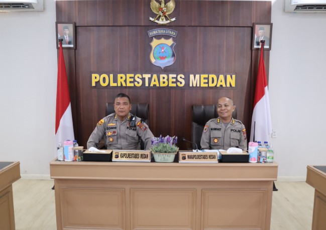  Polrestabes Medan Gelar Zoom Meeting Sosialisasi Survei Penilaian Integritas 2023