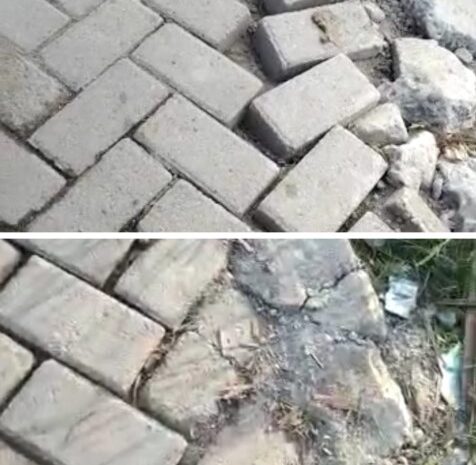  Kualitas Pemasangan Paving Blok di Desa Sukadamai Dinilai Buruk, Belum Sebulan Sudah Rusak