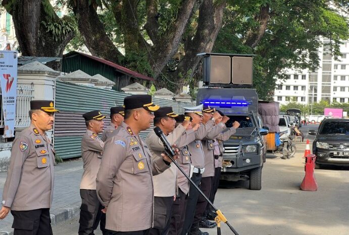 Wakapolrestabes Medan Pimpin Apel di Jalan Bukit Barisan