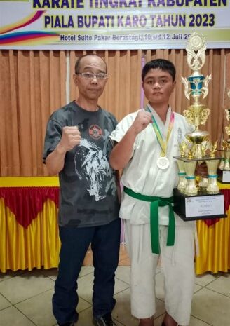 Reynaldo Depari Sabet Juara I Kejuaraan Karate Piala Bupati Karo Tahun 2023