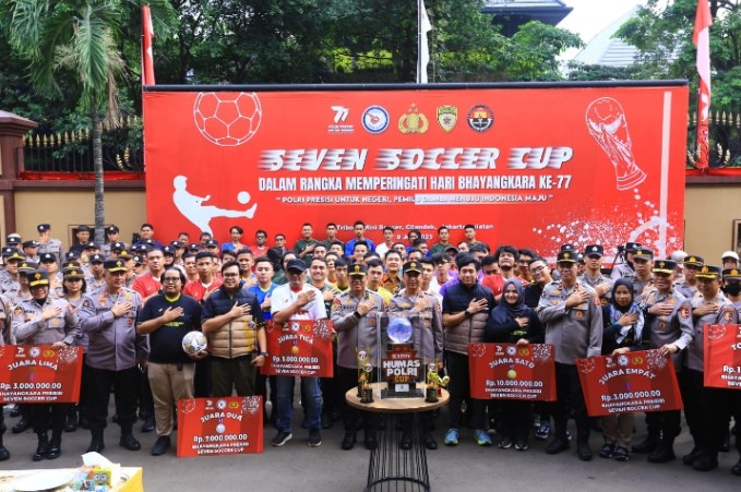  Wujudkan Pemilu Damai 2024, Polri Bersama Wartawan Gelar Bhayangkara Presisi Seven Soccer Cup