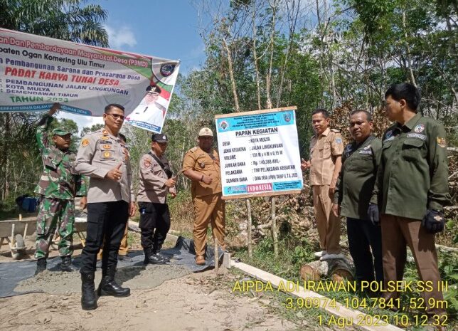  Kapolsek SS III Ikuti Giat Trial Monitoring Pembangunan Cor Jalan Desa