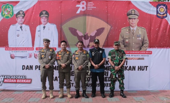 Meriahkan HUT RI Ke-78, Satpol PP Medan Gelar Apel Batalion dan Perlombaan