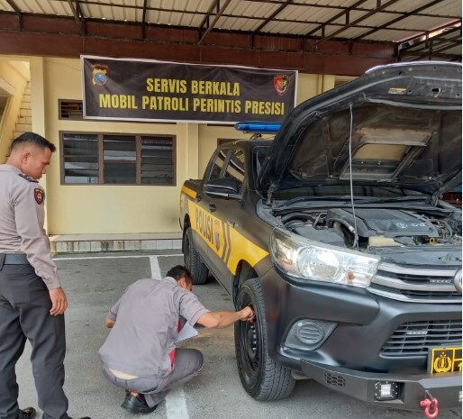  Polrestabes Medan Lakukan Pengecekan dan Servis Berkala 12 Unit Mobil Patroli Perintis Presisi