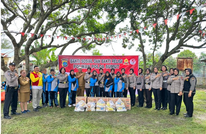 Polwan Polda Sumut Gelar Bakti Sosial dan Bakti Religi di Panti Jompo Wreda