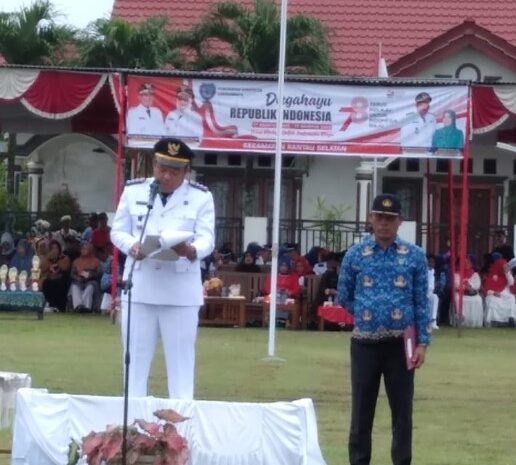 Walaupun Diguyur Hujan, Caman Ransel Sukses Pimpin Upacara HUT RI Ke-78