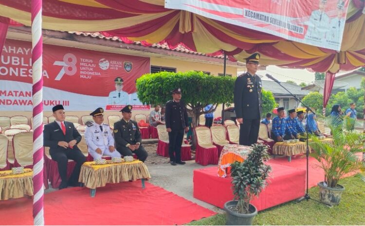  Kapolsek SS III Pimpin Upacara Penurunan Bendera HUT Kemerdekaan RI Ke-78