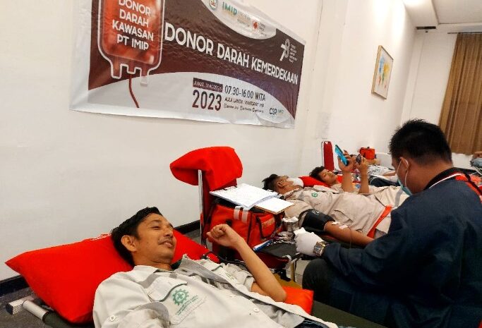  Aksi Donor Darah Warnai HUT Ke-78 RI di IMIP