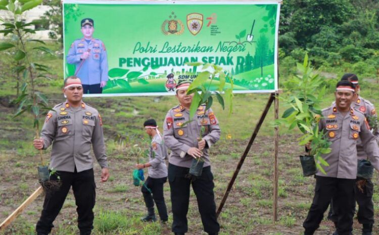  Polres Morowali dan Polsek Jajaran Tanam Pohon Serentak Peringati HUT RI Ke-78