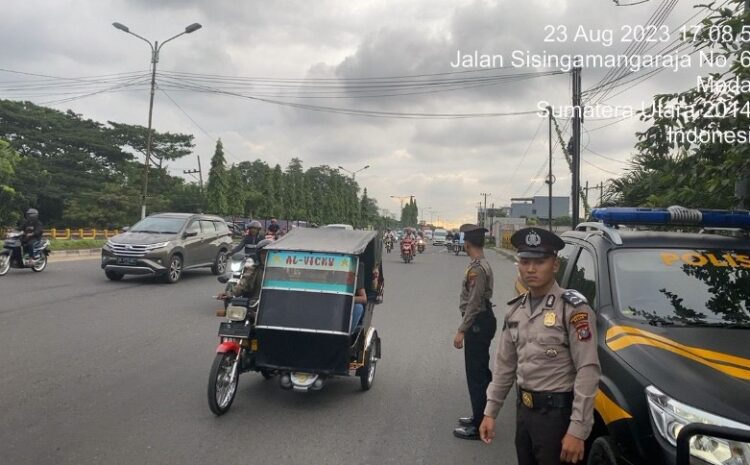  Samapta Polrestabes Medan Gelar Patroli Kota Berikan Rasa Aman kepada Warga