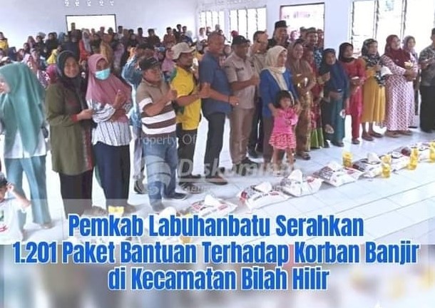 1.201 Paket Sembako Disalurkan Pemkab Labuhanbatu Kepada Masyarakat Terdampak Banjir