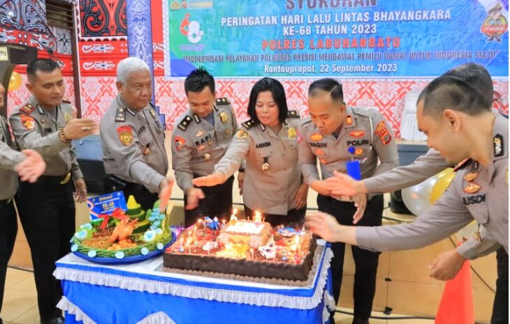 Polres Labuhanbatu Gelar Syukuran Hut Lalu Lintas Bhayangkara Ke-68