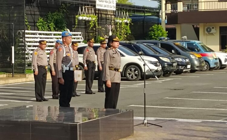  Kompol Riama Siahaan Pimpin Apel Pagi Polrestabes Medan, Ini Arahannya