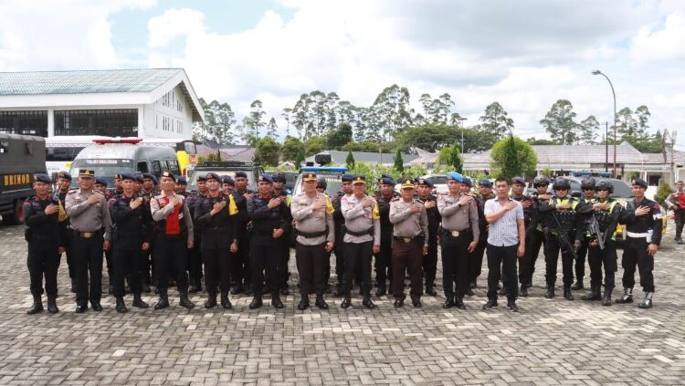 Kapolres Terima Personel BKO Polda Sumut Amankan Pilpanag Tahun 2023 di Simalungun