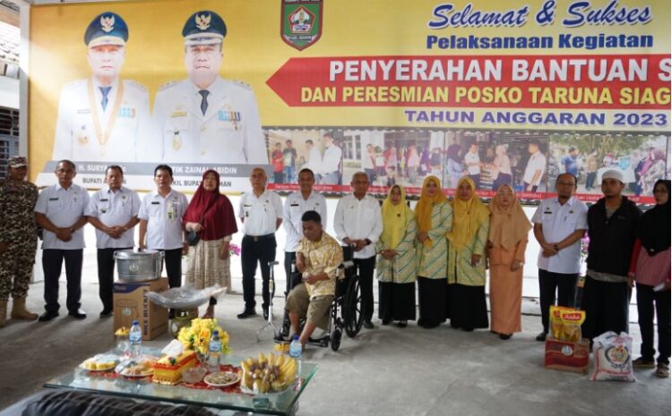  Bupati Asahan Serahkan Bantuan Sosial dan Resmikan Posko Taruna Siaga Bencana