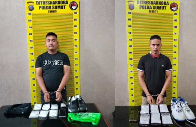  Dua Penyelundup Sabu di Dalam Sepatu Dibekuk Polda Sumut di Bandara Kualanamu