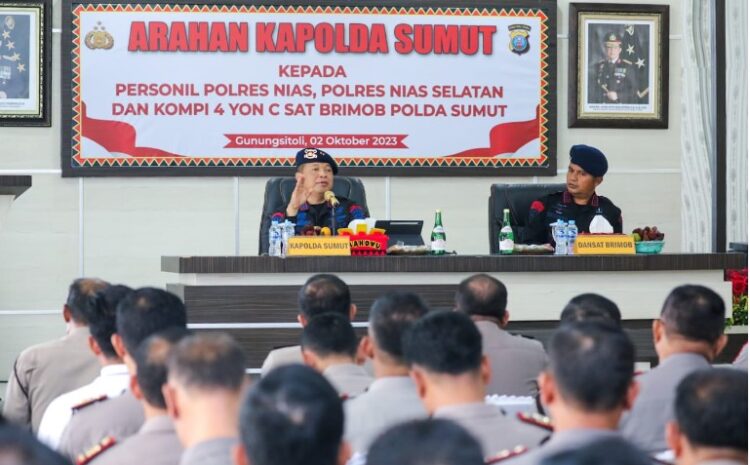 Kunker ke Pulau Nias, Kapolda Sumut Instruksikan Personel Berantas Narkoba dan Sukseskan Pemilu 2024