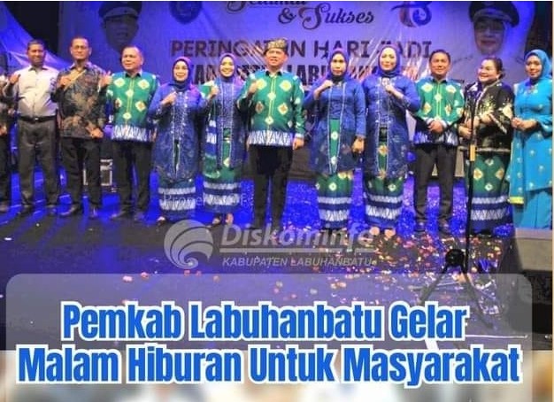 Malam Hiburan Hut Ke-78 Pemkab Labuhanbatu Diwarnai Tarian Kesenian 12 Etnis