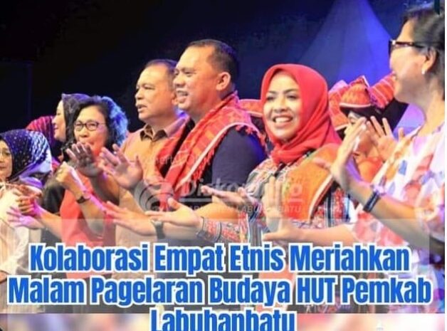 Di Malam Hut Ke-78 Pemkab Labuhanbatu, Aksi 4 dari 12 Etnis Kolaborasi Pukau Bupati dan seluruh Penonton