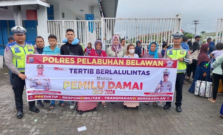 Sat Lantas Polres Pelabuhan Belawan Sosialisasi Tertib Berlalulintas