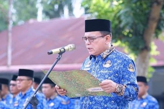  Pimpin Upacara Hut Korpri Ke-52, Sekdakab Labuhanbatu Ajak Para ASN Berperan Aktif Percepatan Stunting dan Ciptakan Pemilu Damai