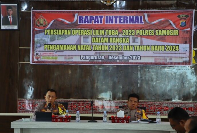 Polres Samosir Gelar Rapat Internal Persiapan Operasi Lilin Toba 2023