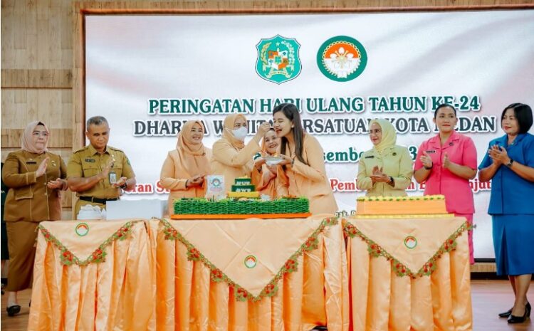 Hut Ke-24 DWP Kota Medan Diwarnai Pemotongan Tumpeng, Semoga Jadi Support System Pembangunan