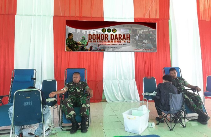 Kodim 1311/Morowali Gelar Donor Darah Peringati Hari Juang TNI AD