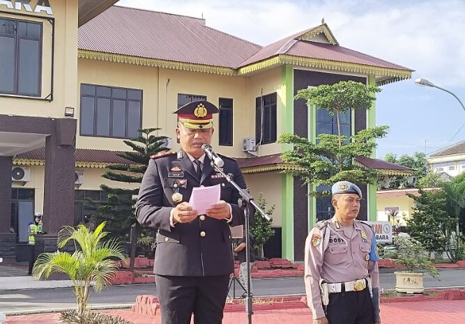  Polres Batubara Gelar Upacara Bela Negara Ke-75