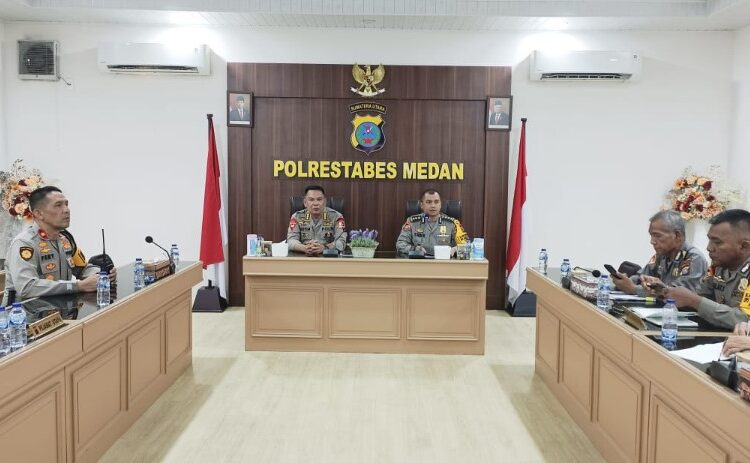  Tim Asistensi Korps Brimob Polri Sambangi Polrestabes Medan, Kabag Ops AKBP Yasir Ahmadi: Tingkatkan Patroli Presisi Tahapan Kampanye Pemilu