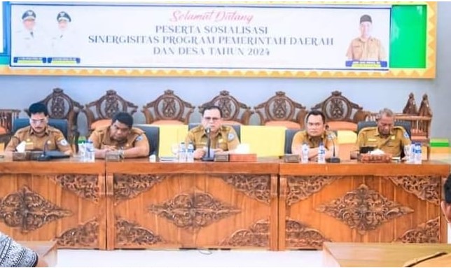 Didampingi Kadis PMD, Sekda Labuhanbatu Buka Sosialisasi Prioritas Penggunaan Dana Desa 2024