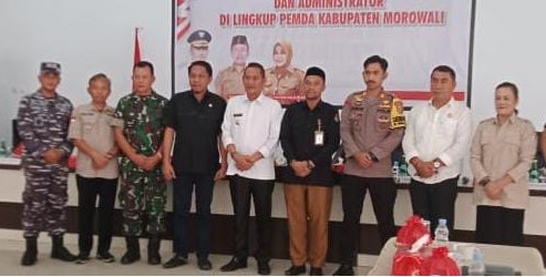  Kasdim 1311/Morowali Hadiri Rapat Persiapan Pemilu 2024 dan Sambut Nataru