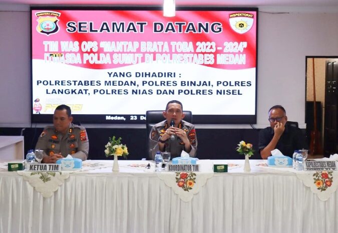 Operasi Mantap Brata Toba 2023 – 2024, Tim Itwasda Polda Sumut Kunker ke Polrestabes Medan