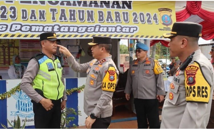 Kapolres Siantar Dampingi Kapolda Sumut Cek Pos Pengamanan IV Jalan Sudirman