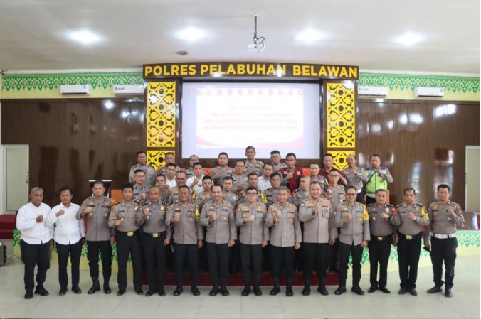 Kapolres Pelabuhan Belawan Sambut Kunjungan Tim Supervisi Ops Lilin Toba 2023-2024 Mabes Polri