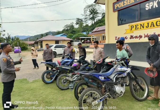 Polsek Bungku Selatan Amankan Kendaraan Pakai Knalpot Bogar/Knalpot Resing