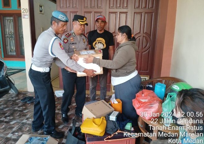  Polres Pelabuhan Belawan Beri Bantuan Kepada Korban Kebakaran di Jalan Cendana