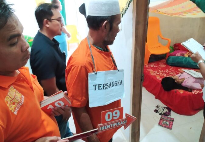  Rekonstruksi Kasus Pembunuhan di Sergai, Tersangka Merekayasa Kematian Istri Sendiri