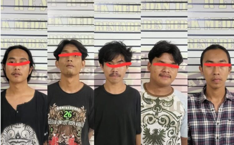  5 Pelaku Penyerangan di Gang Wongso Diringkus Polrestabes Medan