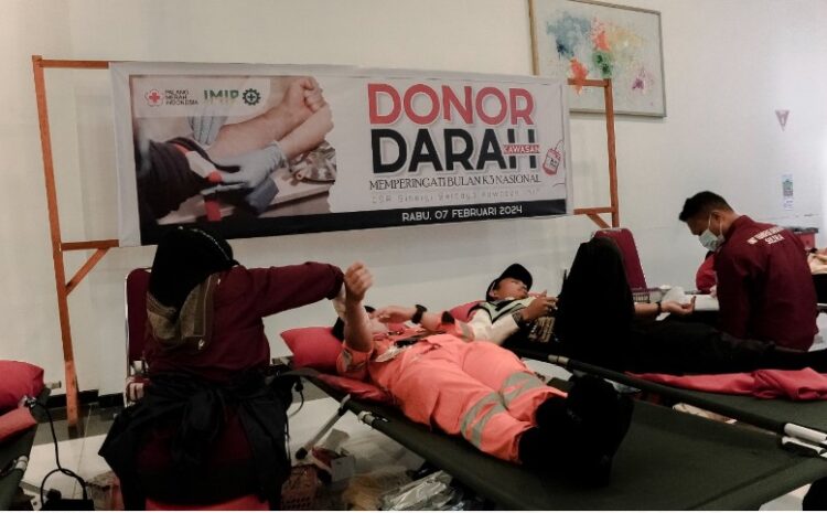 Gelar Aksi Donor Darah Bulan K3, IMIP Target 350 Kantong Bakal Terpenuhi