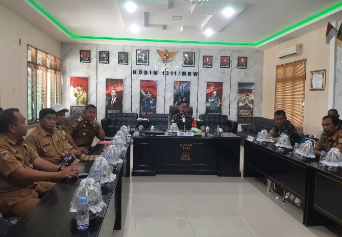 Dandim 1311/Morowali Bersama Pimpinan OPD Gelar Rapat, Bahas Implementasi Program Ketahanan Pangan Nasional di Morowali & Morut