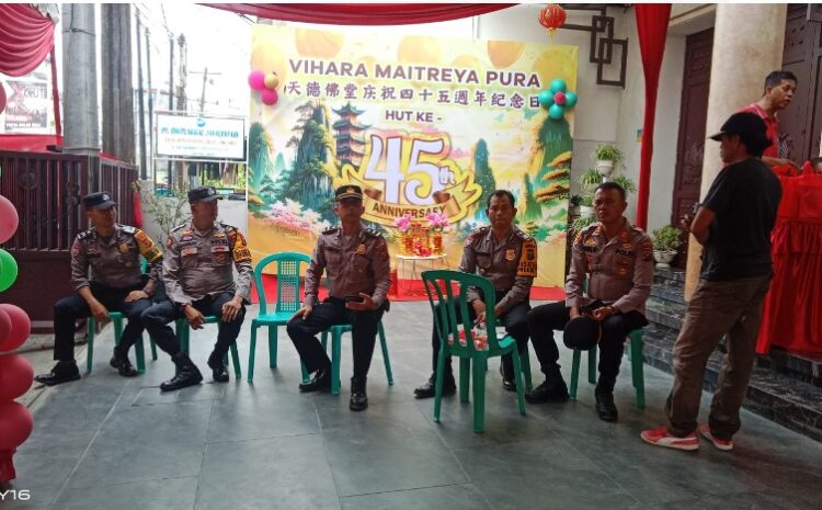 Polres Batubara PAM Sekaligus Hadiri Undangan Perayaan Hut Ke-45 Vihara Maitreya Pura Indrapura