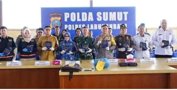 Polres Labuhanbatu Gagalkan Pengiriman 15 Kg Sabu Jaringan Internasional