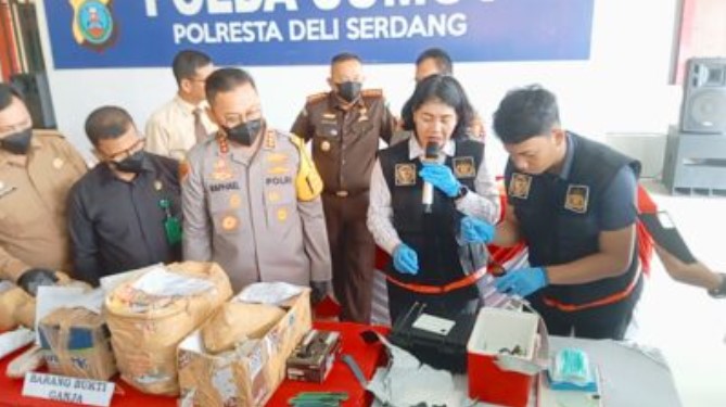  Polresta Deli Serdang Musnahkan Barang Bukti Narkoba