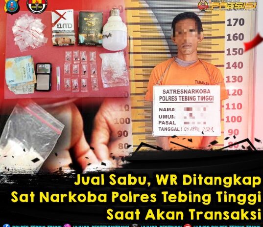  Jual Sabu, WR Ditangkap Sat Narkoba Polres Tebing Tinggi