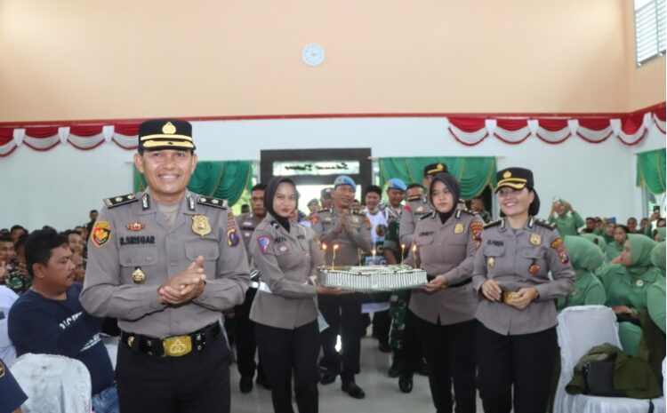  Polres Batubara Berikan Surprise di Hut TNI Yonif 126/KC Ke-62