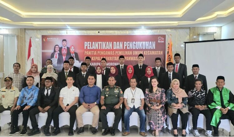  Dandim 1311/ Morowali Hadiri Pelantikan dan Pengukuhan Anggota Panwaslu Kecamatan dan Kepala Sekretariat Panwascam