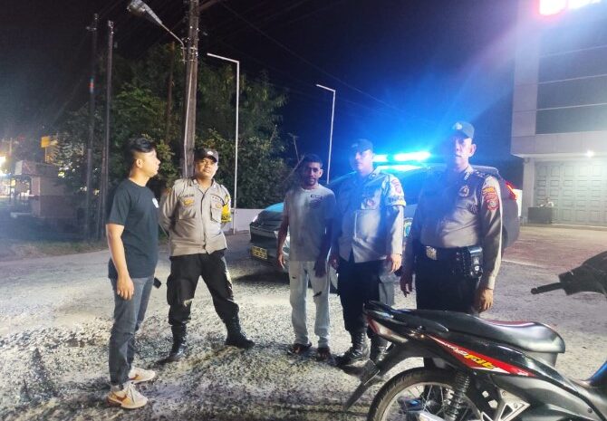  Polsek Indrapura Gencar Patroli Malam Cegah Balap Liar dan Kejahatan Jalanan