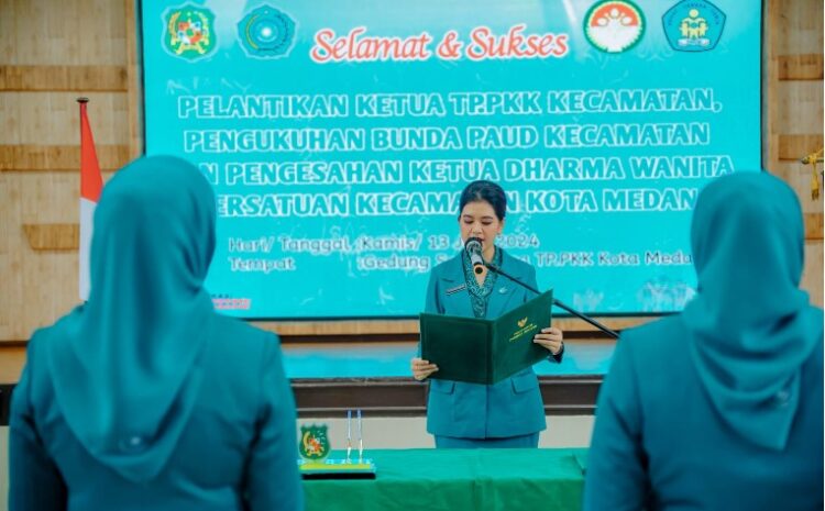  Kahiyang Ayu Lantik Serta Kukuhkan 5 Ketua TP PKK dan Bunda PAUD Kecamatan