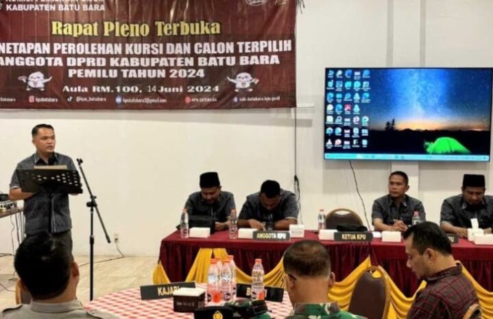  KPU Batubara Gelar Rapat Pleno Terbuka Perolehan Kursi dan Anggota DPRD Terpilih Periode 2024-2029